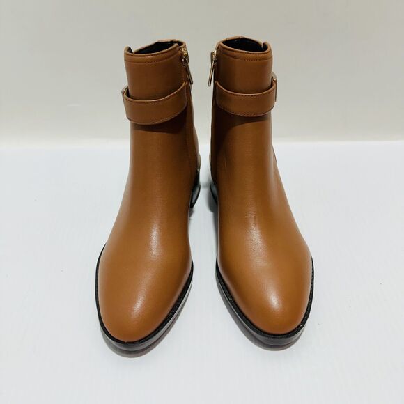 Calvin Klein Dwayne Women's US 7M Bootie Brown Leather Ankle Zip Block Heel NWOB - Picture 8 of 13